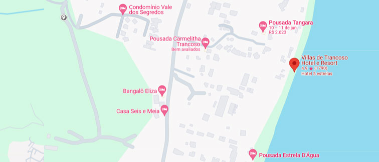 Mapa Villas de Trancoso, Trancoso BA